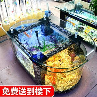 大型生态茶几鱼缸客厅水族箱玻璃家用桌面乌龟缸中型电视柜可