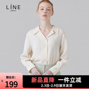 LINE女装韩国商场同款秋季都市白领纯色百搭衬衫AWBLLB0600