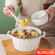 双耳汤碗防烫微波炉汤碗ins风水煮鱼家用装汤装耐高温家庭