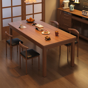 实木餐桌小户型家用吃饭桌子，客厅现代简约北欧长方形大板桌椅组合