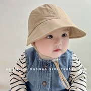 婴儿帽子夏季防晒帽简约洋气，大帽檐幼儿，速干帽遮阳男女童渔夫帽潮