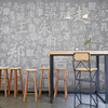 3d中式百家姓书法背景墙纸水泥工业风餐厅壁纸培训班书房卧室壁画