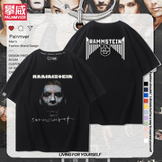 Rammstein德国战车美式街头朋克摇滚乐队短袖男女纯棉百搭T恤潮流