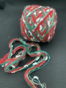 圣诞色系手混线白豆豆(白豆豆)大红色手混线毛线，包包手套diy材料编织