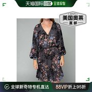 lovestitch灰色/灰蓝色花卉蝙蝠袖抽褶 V 领迷你连衣裙灰色/灰蓝