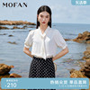 mofan摩凡春夏通勤风个性，领米色雪纺衬衫，女设计感小众休闲衬衣