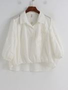 衣姿蒂妮sz24x2066时尚，短款宽松显瘦polo领衬衫，2024夏季女装