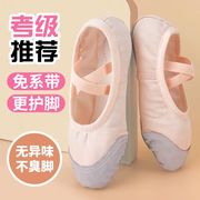 儿童舞蹈鞋女童免系带肉色软底鞋中国芭蕾舞练功鞋男童专用跳舞鞋