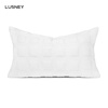 现代轻奢样板房抱枕沙发客厅白色方格绒料刺绣腰枕定制床头软