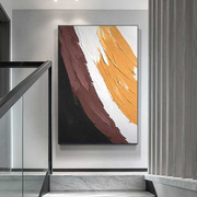 手绘莫兰迪抽象油画客厅沙发，背景墙装饰画现代简约玄关肌理画挂画