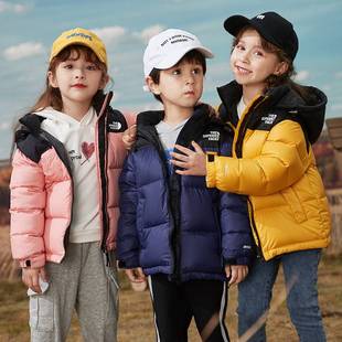 2022反季儿童短款加厚羽绒服男童女童冬装外套中大童洋气连帽