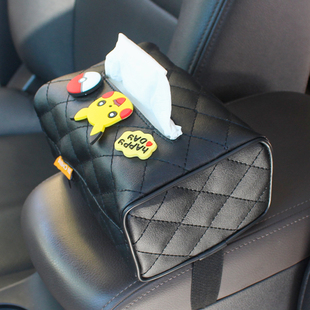 卡通车用纸巾盒可爱挂式车载抽纸盒创意多功能扶手箱椅背餐巾纸包