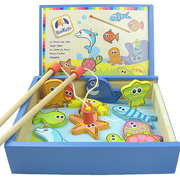 木盒鱼池磁性钓鱼玩具大号宝宝，儿童亲子2-3-4-5-6岁益智海洋生物