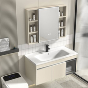 304不锈钢浴室柜一体陶瓷盆，卫生间洗漱台洗手脸盆柜组合现代简约