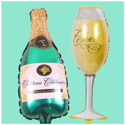 卡通香槟酒杯酒瓶异形铝箔气球婚庆婚礼生日毕业派对装饰场景布置