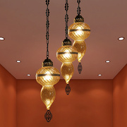 东南亚风格吸顶玻璃吊灯客厅餐厅，所酒店现代创意，个性轻奢水晶灯饰