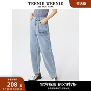 teenieweenie小熊奥莱春装牛仔裤女装，长裤帅气潮流，韩版休闲裤子