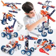 儿童拧玩具螺丝车拼装益智拆卸拆装男孩组装工具箱钉可工程恐龙拆