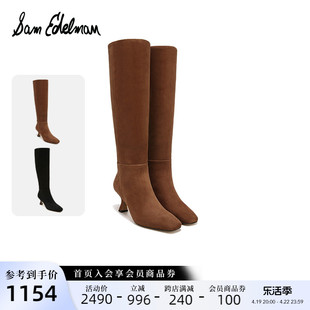 samedelman冬季款正装黑色，高筒细高跟长靴时装，靴靴子女靴leigh