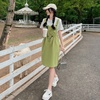 夏装 绿色背带连衣裙套装2C087-5823-P85K138套装P115K168
