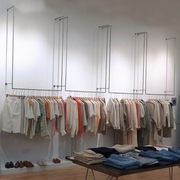 服装金色展架女装展示架落地式中岛架上墙展架金属正挂货架银色