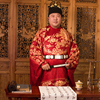 明制圆领袍男士汉服红色，中式婚服婚礼主持人，司仪服装大码宋朝大衫