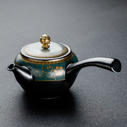 牛仁黑陶茶壶功夫茶具老段泥单个壶陶瓷泡茶壶日式家用过滤泡茶器