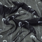 8姆米印花雪纺真丝，布料140y宽幅轻薄100%桑蚕丝丝巾连衣裙面料