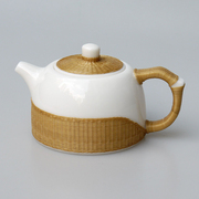 中国非遗手工艺竹丝扣瓷茶具茶壶套装商务送礼瓷胎竹编泡茶壶礼盒