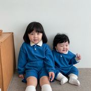 韩国ins字母宽松小孩衣服秋冬宝宝套装 婴童小童两件套圆领套装