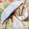 公主洋伞双层蕾丝印花太阳伞黑胶防晒防紫外线遮阳晴雨伞折叠两用