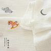 客订刺绣有机棉纯棉纱布2层褶皱，布料衣服盖毯口水巾床单包被面料