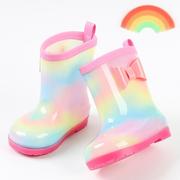 女宝雨靴儿童下雨天穿的鞋小女孩雨鞋时尚款水鞋洋气外穿防滑靴子