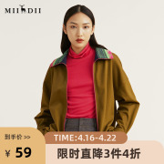 miidii谜底t恤女冬季简约时尚，易搭打底衫高领，长袖t恤214mt2451