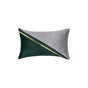 墨绿色拼皮抱枕样板房沙发靠垫现代床头，科技绒靠枕轻奢简约靠包