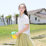 短袖大童季夏装(季夏装)初，高中生韩版学院，风抹茶绿polo衫一件
