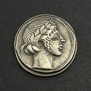 复刻希腊古币太阳神阿波罗银币，项链狮子座守护神吊坠，复古纯银狮头