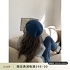 芝士商店~澳洲纯羊毛蓝色，时尚贝雷帽女设计感小众ins韩国气质帽子