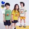 mini亲子x设计师系列迷你巴拉巴拉亲子装一家三口工装短袖t恤