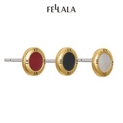 Fellala翡拉拉罗马黑色耳饰小众设计感简约时尚耳环高级感潮