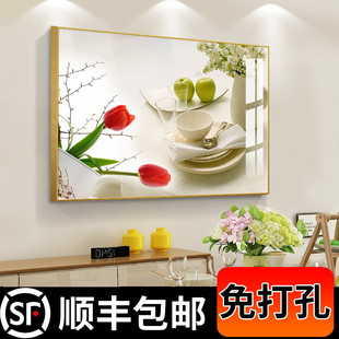 现代简约餐厅装饰画歺厅餐桌饭桌，挂画水果酒杯单幅，饭厅餐边墙壁画