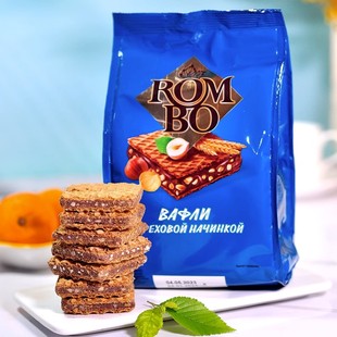 俄罗斯进口KDV榛子巧克力威化饼干坚果夹心纯可可脂办公室