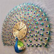 .创意孔雀挂钟客厅家用时尚创意钟表简约装饰壁钟欧式时钟.