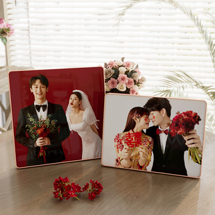 水晶结婚照相框摆台照片定制高级感打印相册，婚纱照洗照片做成框架