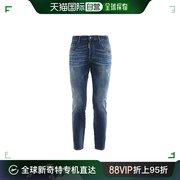 香港直邮Dsquared2D二次方男士牛仔裤蓝色棉质舒适透气休闲百搭