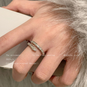 灵蛇形锆石开口戒指女轻奢小众设计高级感指环时尚个性装饰食指戒