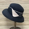 法式名嫒风优雅折角拼色装饰女夏季灯罩盆帽渔夫帽时装礼帽草帽子