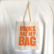 橙色字母布袋  英国书店周边 单肩帆布棉布包薄款男女士袋