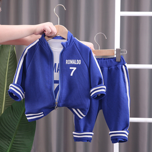 男童秋装套装2022婴儿童运动三件套宝宝帅气春秋季小孩衣服潮