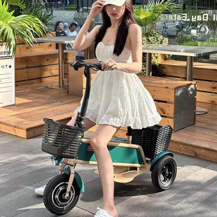 可折叠电动三轮车小型电动滑板车折叠代步车轻便女成人家用电瓶车